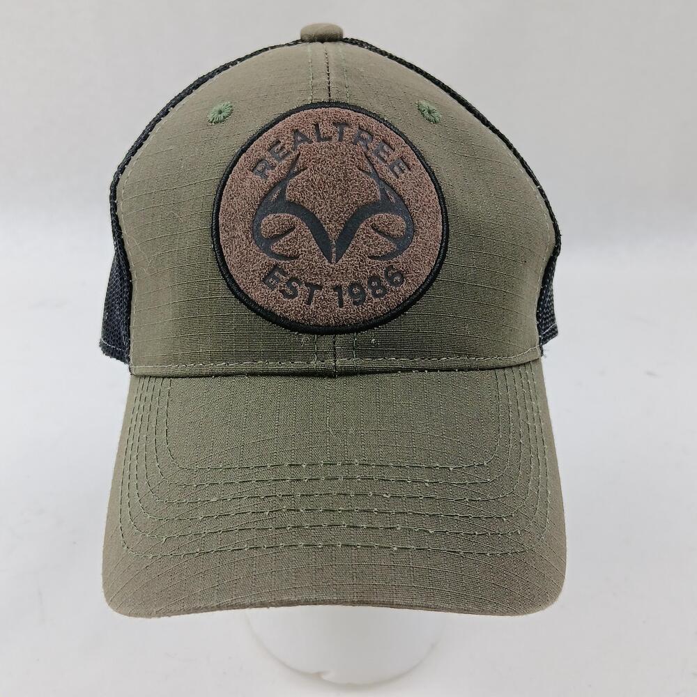 Realtree Hat Cap Snap Back One Size Green Trucker Mesh Logo Mens Hunting